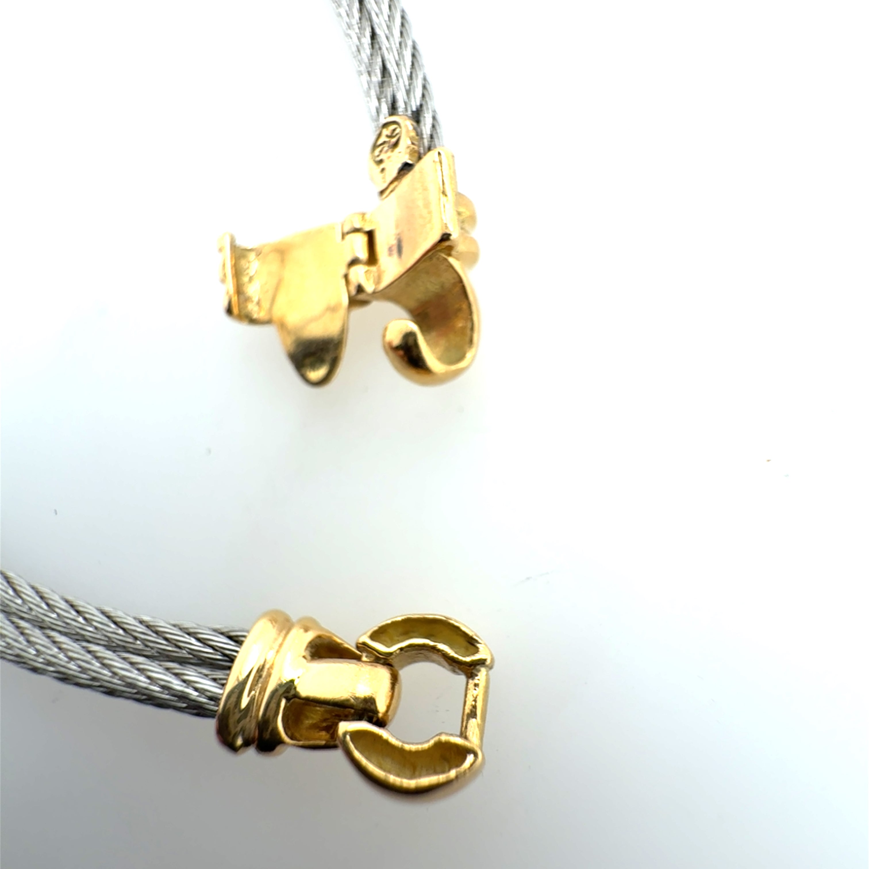 Retro Gold & Steel 0.6 Carat Natural Diamond Statement Necklace Circa 1985