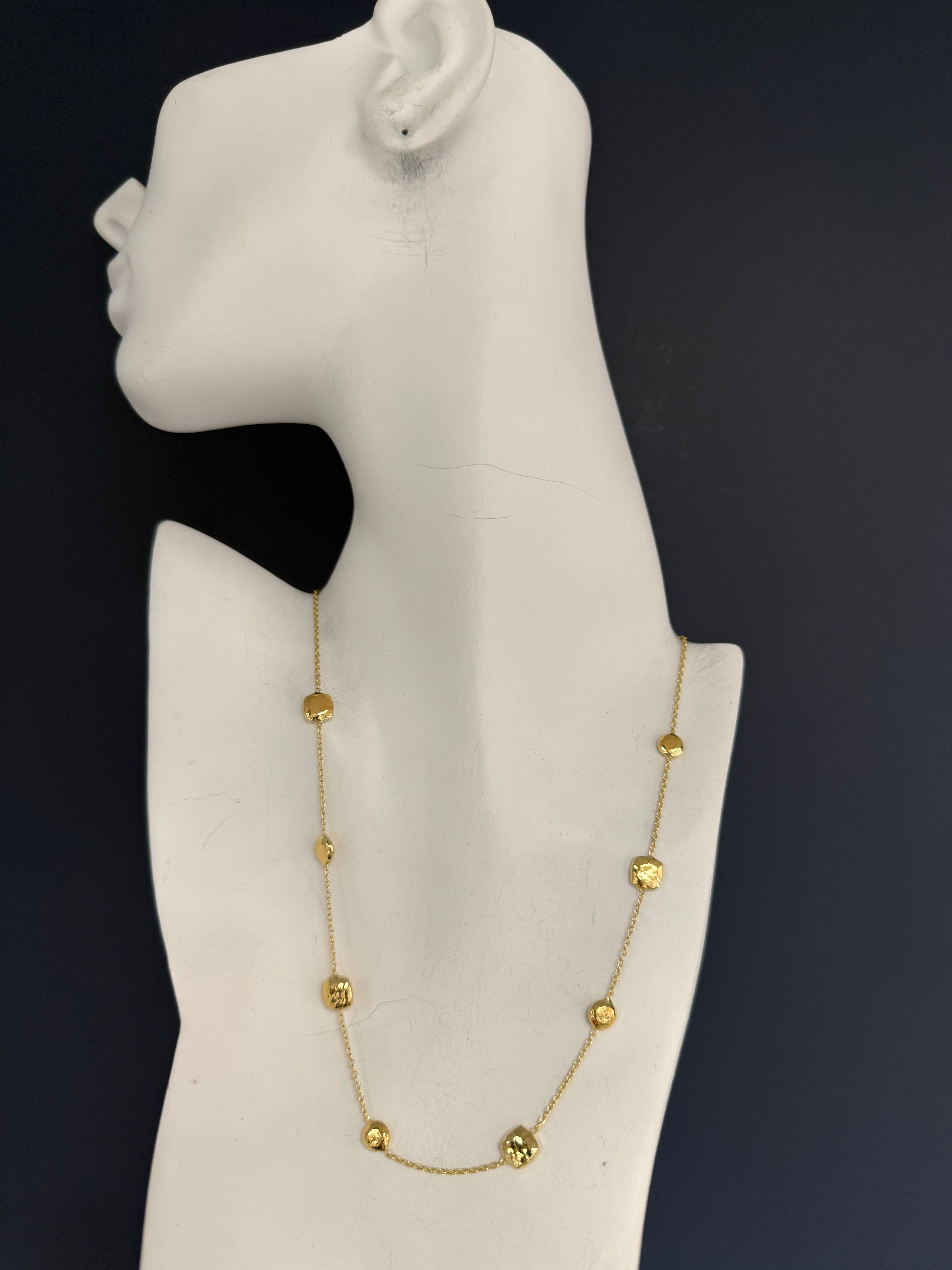 Original Ippolita Classico Yellow Gold Hammered Pinball Necklace