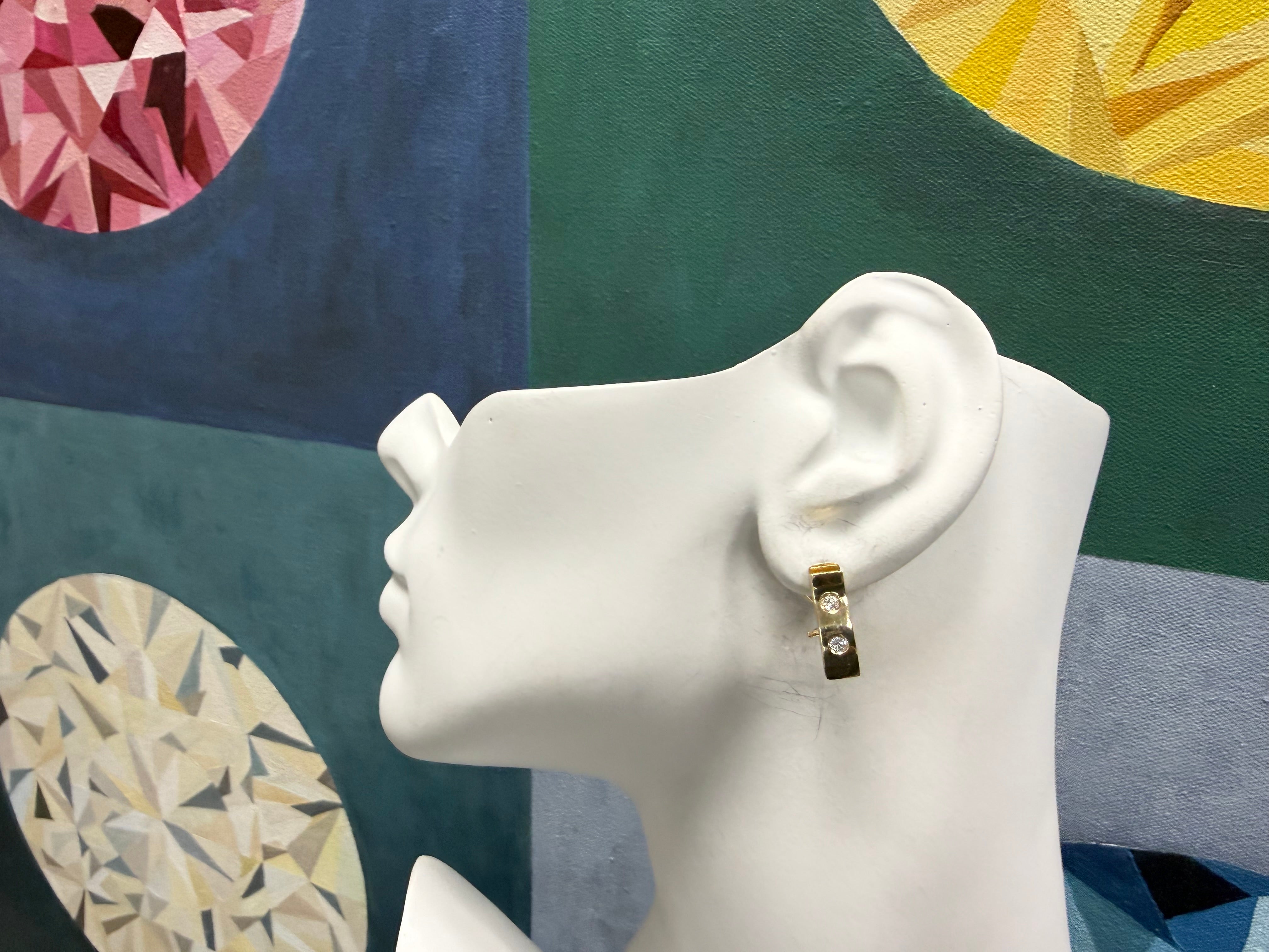 Retro Gold Natural Diamond and Green Tourmaline Detachable Earrings 1970