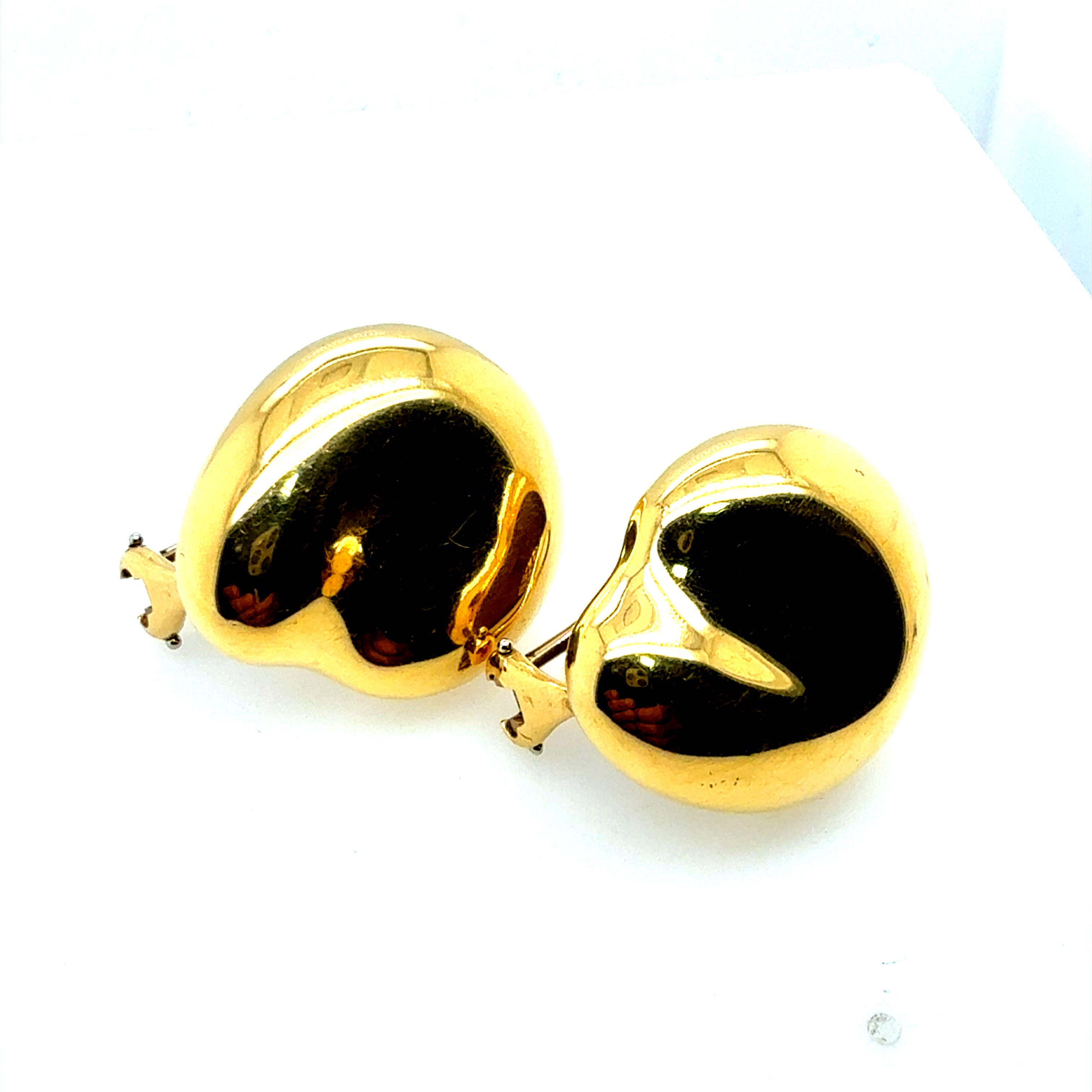 Retro Gold Tiffany & Co. Signed Peretti Thumbprint Clip Statement Earrings