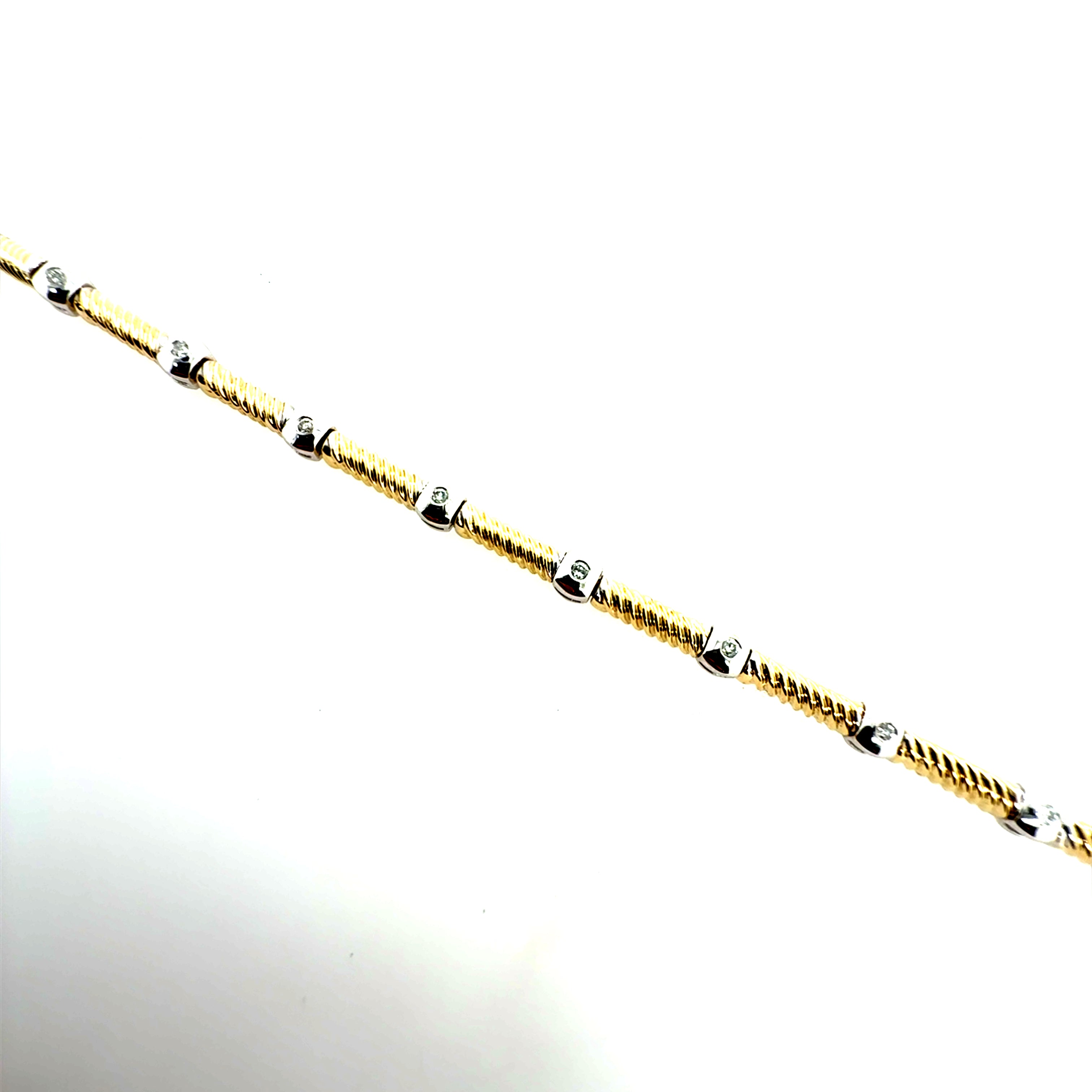 Retro Two Tone Gold 0.38 Carat Natural Diamond Bracelet Circa 1990