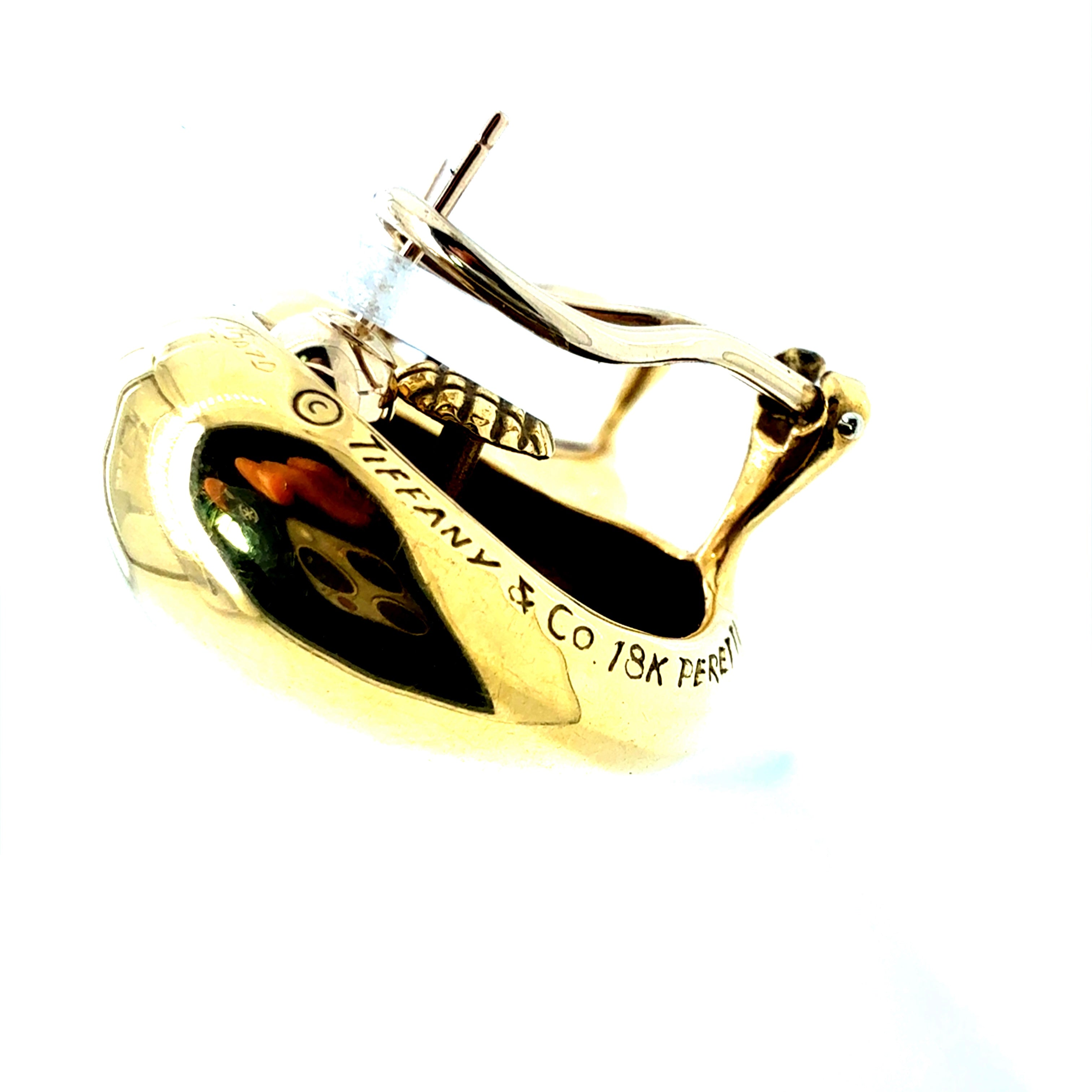 Retro Gold Tiffany & Co. Signed Peretti Thumbprint Clip Statement Earrings