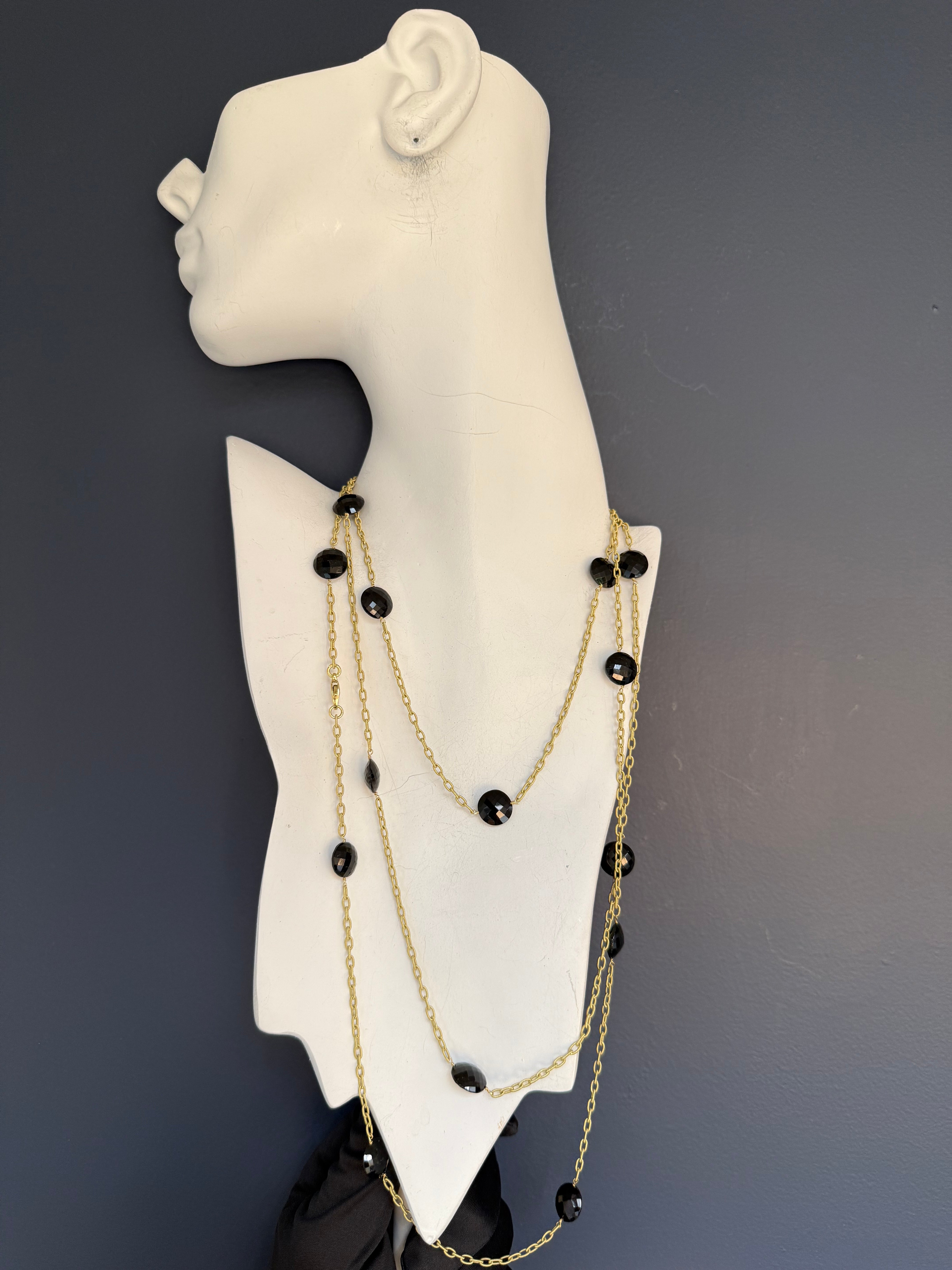 Retro Gold 66 Inch Opera Statement Necklace Made in Italy