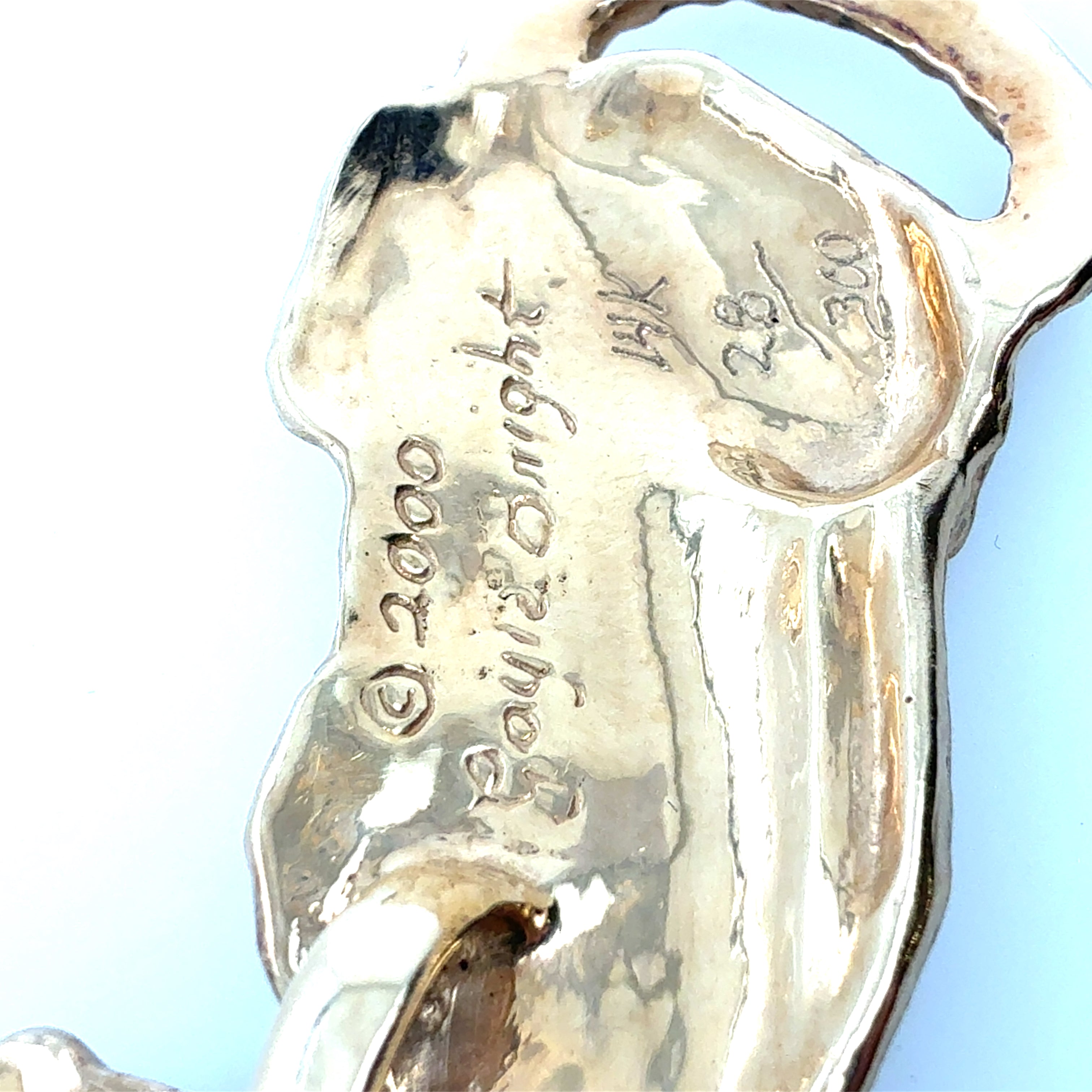 Retro Yellow Gold Leopard Pendant Numbered 28/300 by Gayle Knight