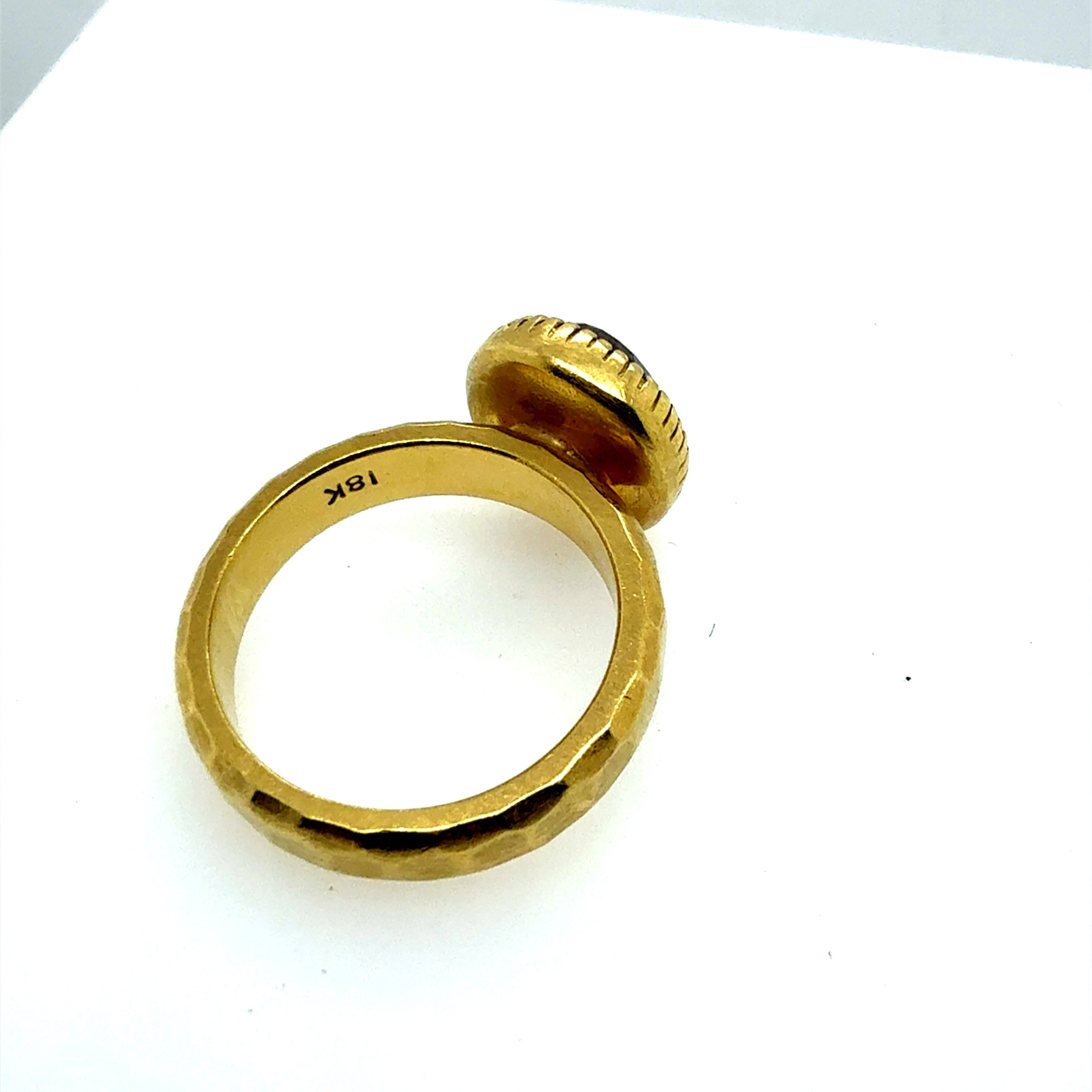 Retro Gold 2.5 Carat Natural Brownish Rose Cut Diamond Statement Ring 1980