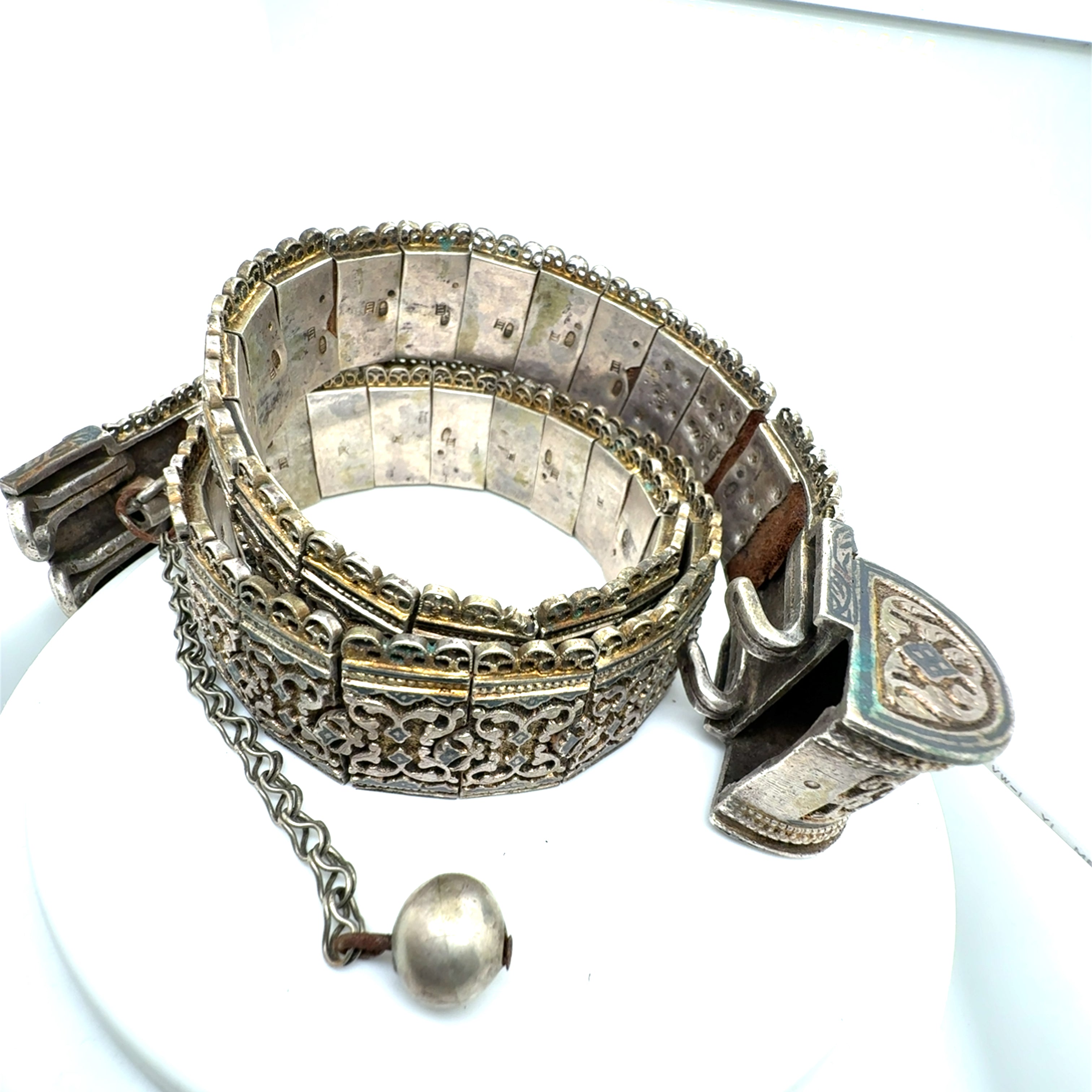 Antique Ceremonial Silver Belt (535 Gram) from the Caucasus Circa 1900