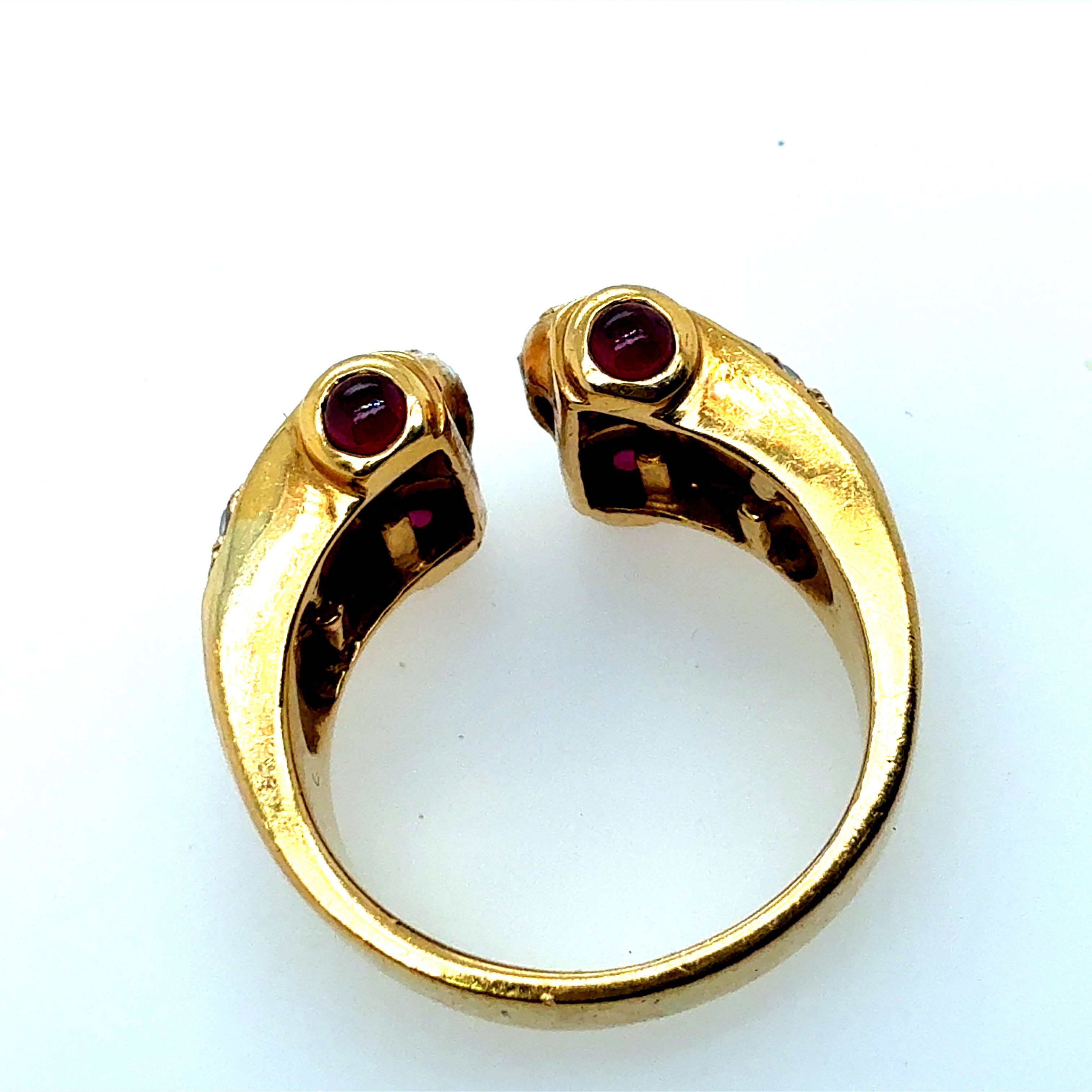 Retro Gold 1.25 Carat Natural Diamond Ruby & Sapphire Ring Circa 1970