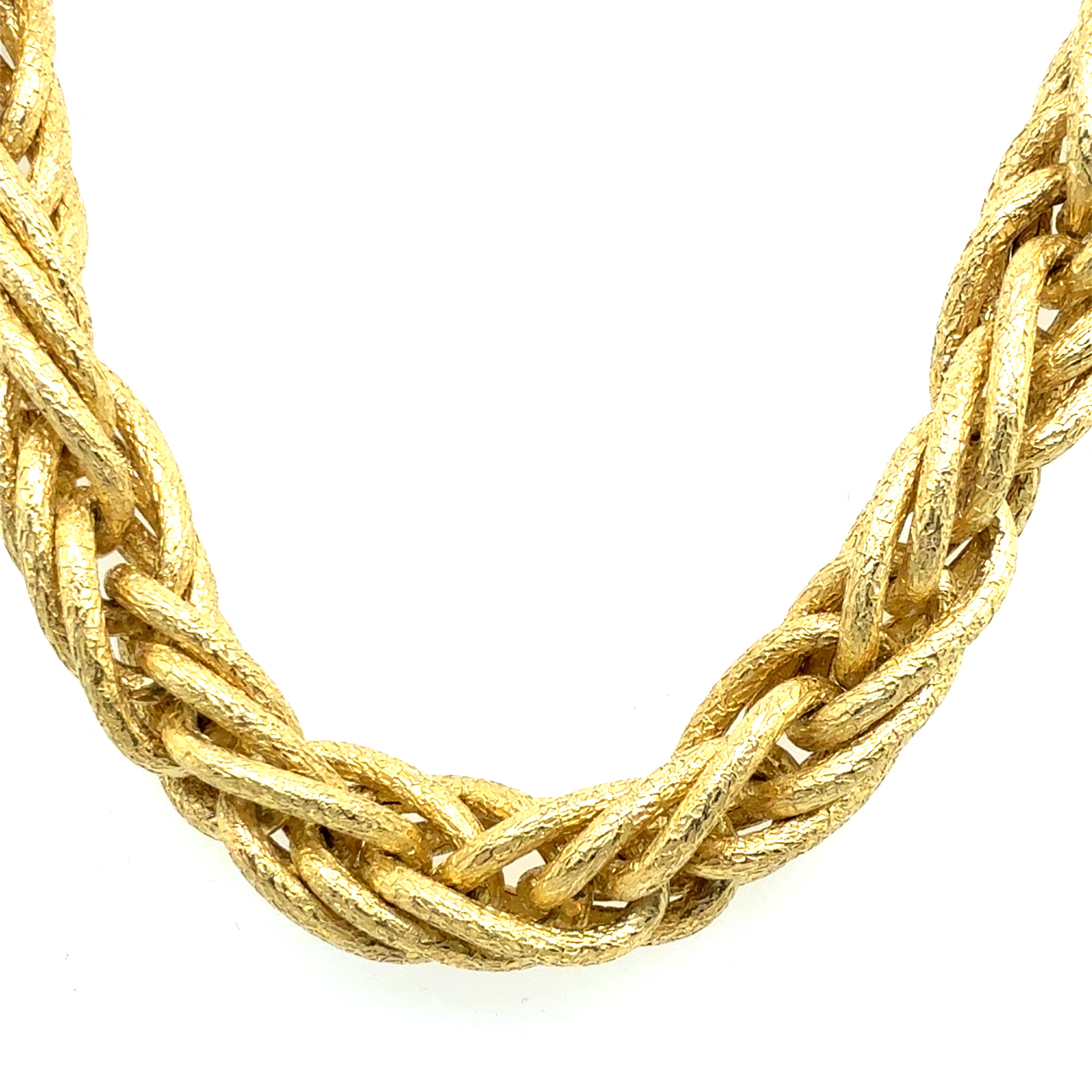 Retro Gold Intertwining Italian Rope Necklace by Giovanni Marchisio