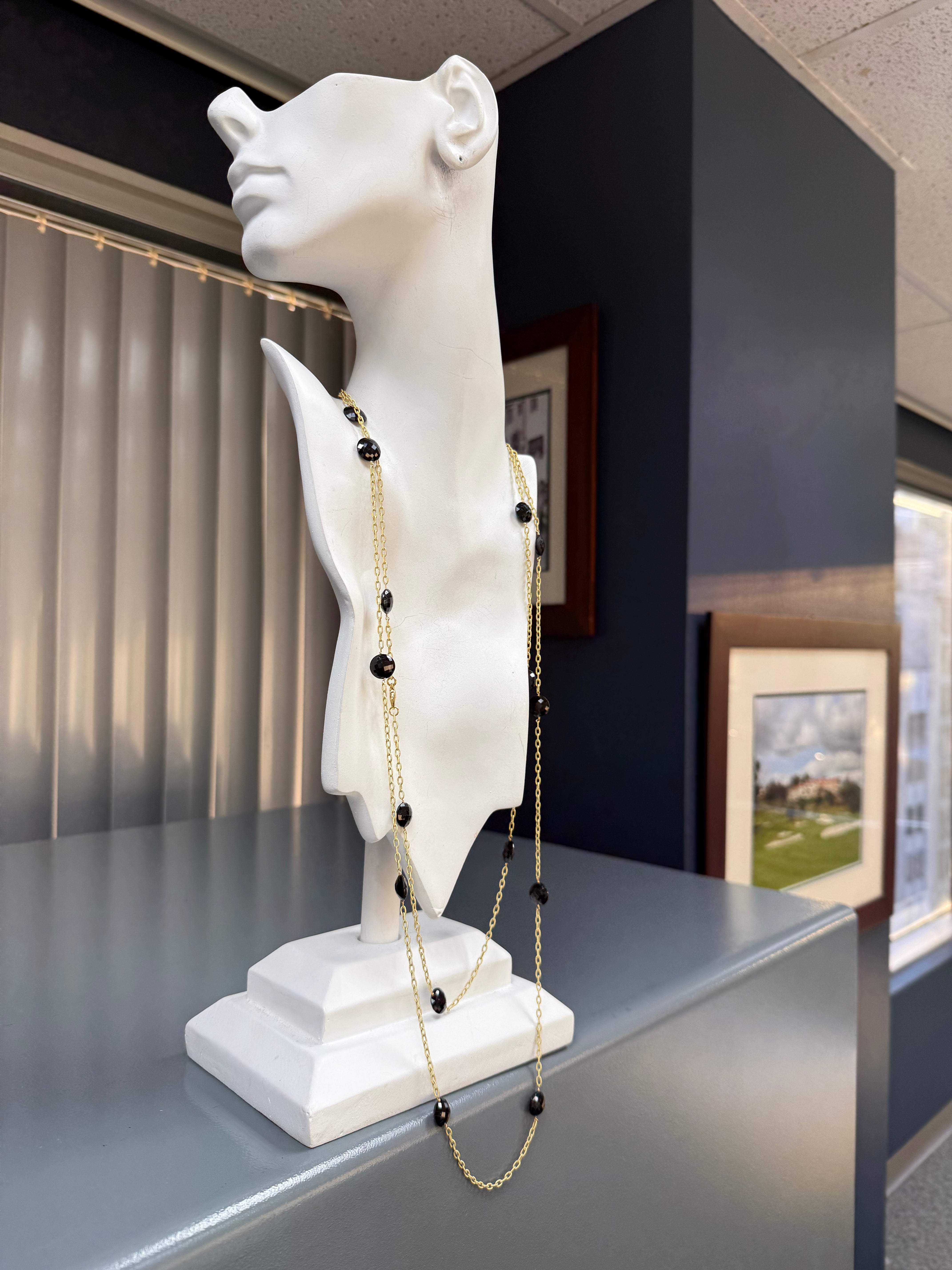 Retro Gold 66 Inch Opera Statement Necklace Made in Italy