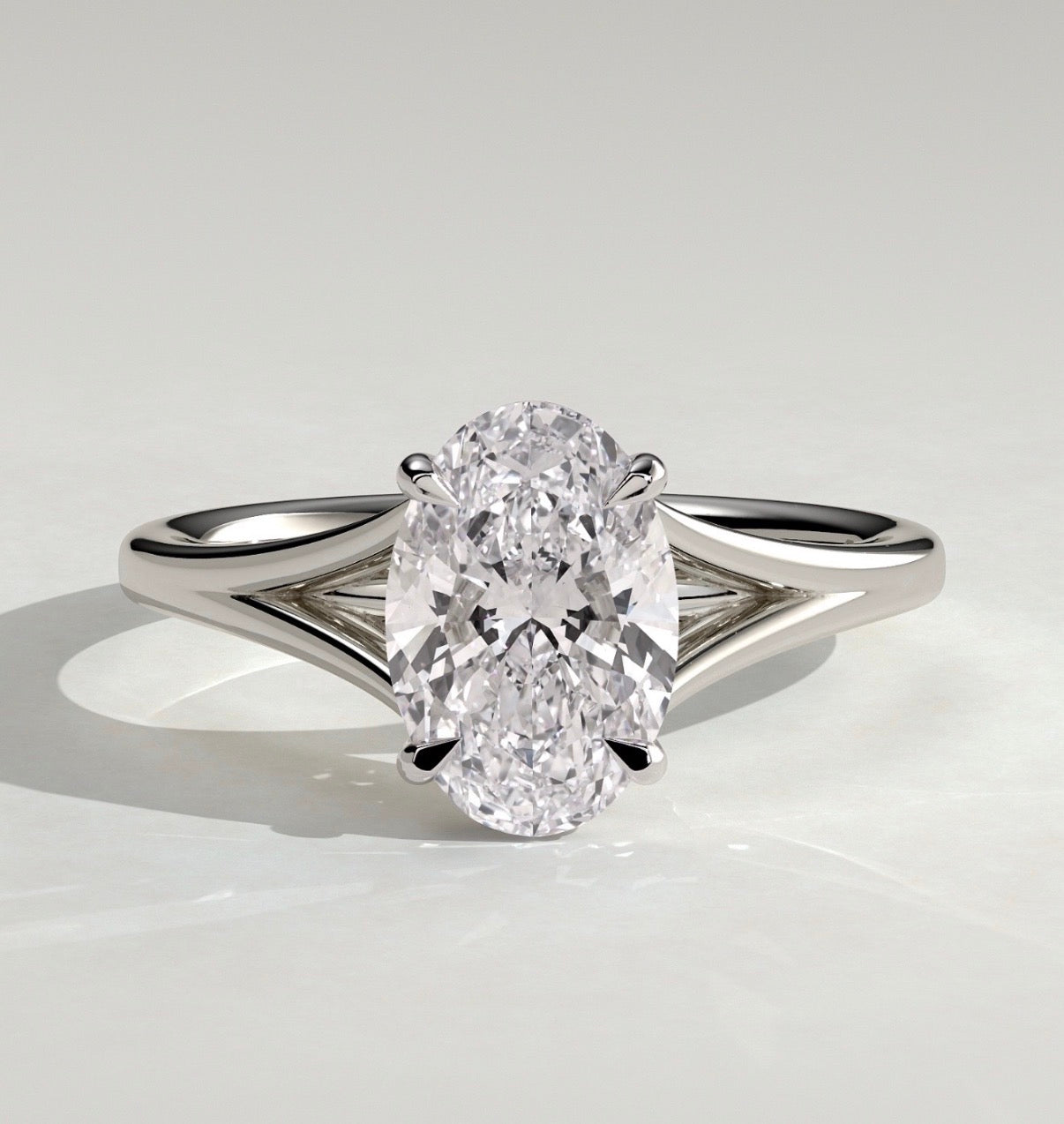 Platinum Natural 3.02 Carat GIA E VS2 Oval Engagement Ring