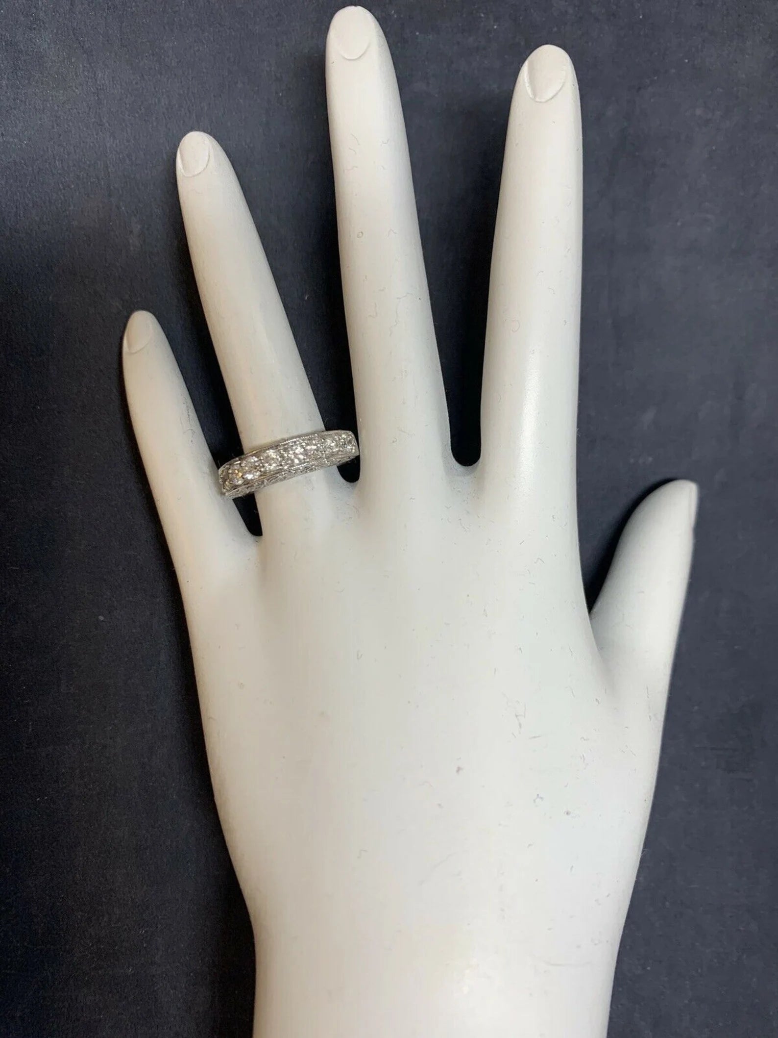 Modern Gold Engagement Band 1.25 Carat Natural Colorless Diamond Cocktail Ring