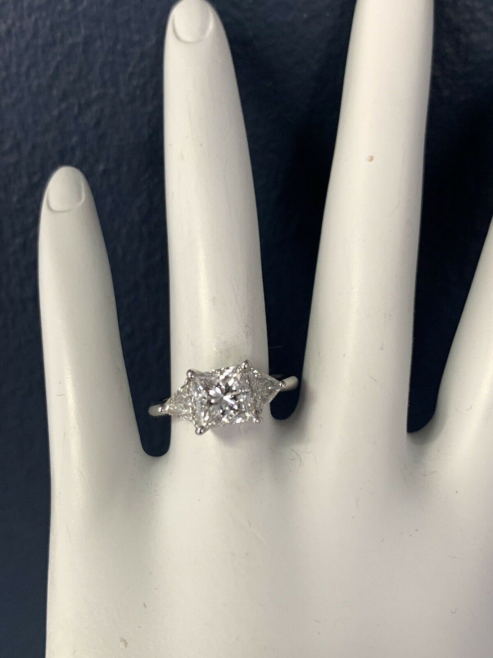 GIA Certified 2.20 Carat Natural Princess Diamond F VS1 Non Gold Engagement Ring