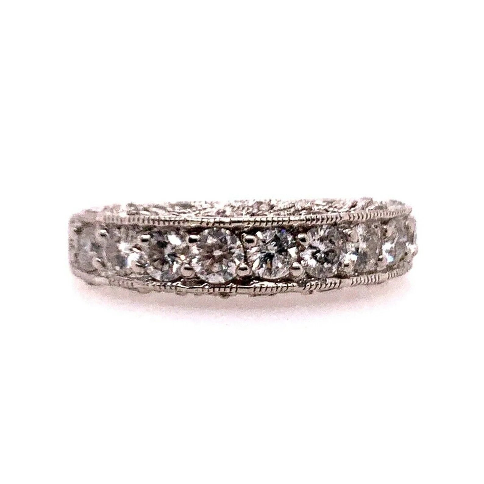 Modern Gold Engagement Band 1.25 Carat Natural Colorless Diamond Cocktail Ring