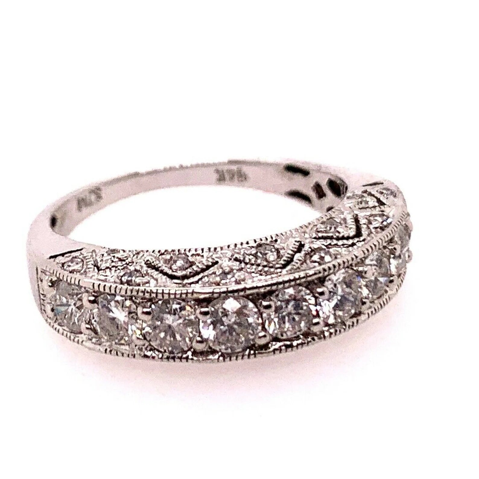 Modern Gold Engagement Band 1.25 Carat Natural Colorless Diamond Cocktail Ring