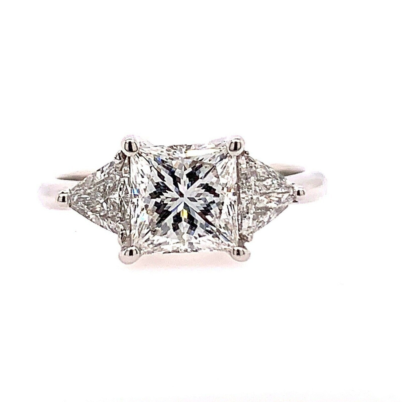 GIA Certified 2.20 Carat Natural Princess Diamond F VS1 Non Gold Engagement Ring