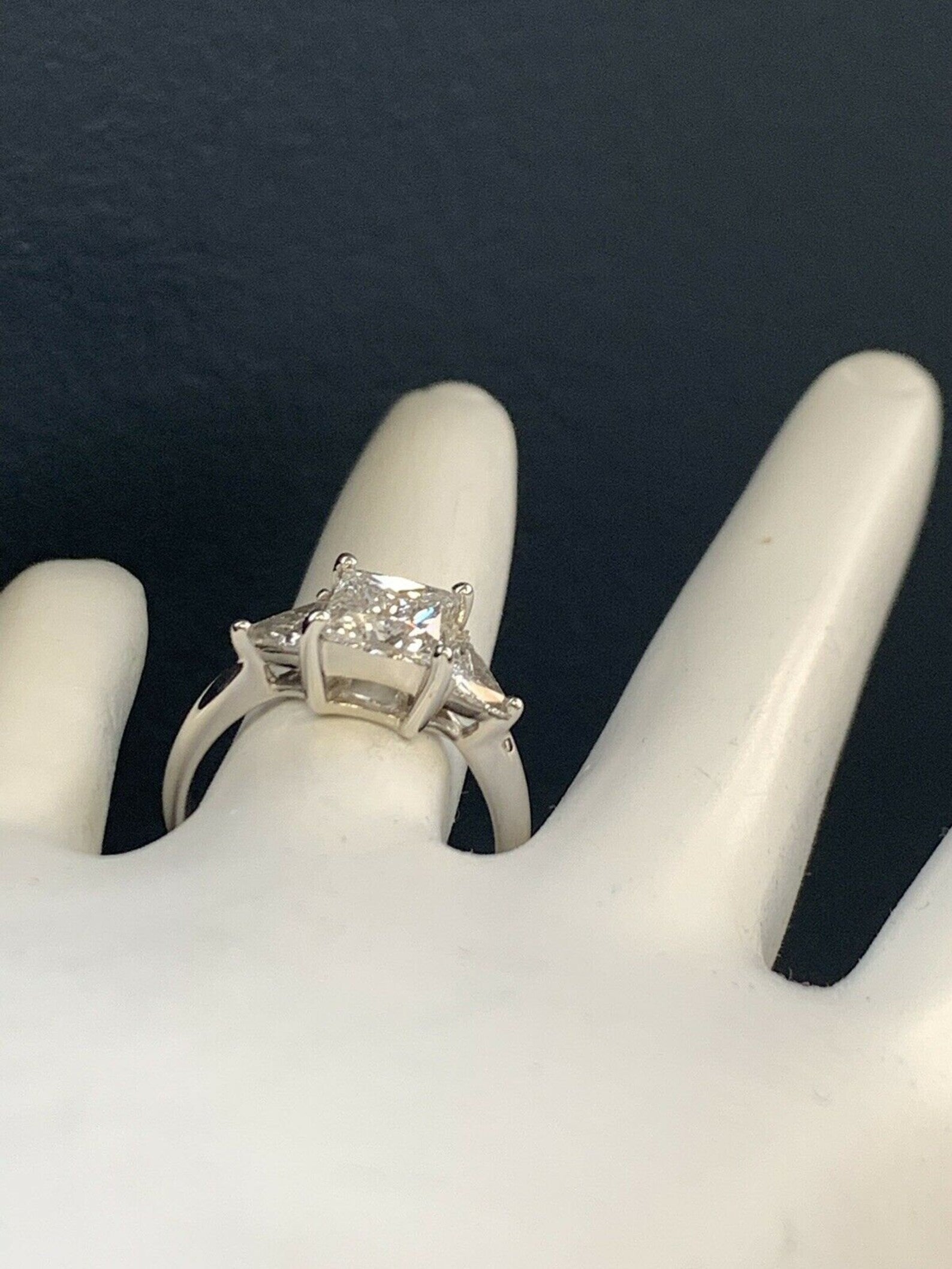 GIA Certified 2.20 Carat Natural Princess Diamond F VS1 Non Gold Engagement Ring