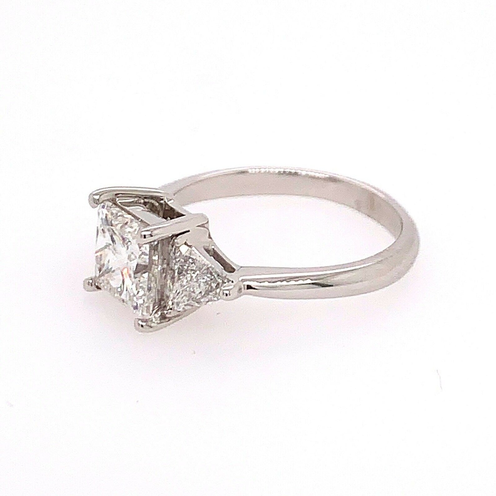 GIA Certified 2.20 Carat Natural Princess Diamond F VS1 Non Gold Engagement Ring