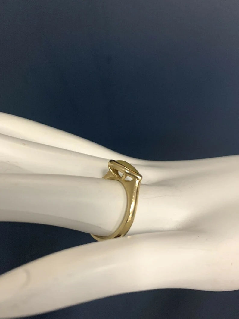 Gold 1.27 Carat Natural Pear Shaped Rose Cut Yellow Diamond Cocktail Ring