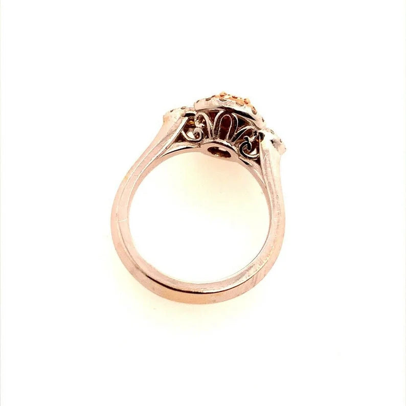 GIA Certified 0.38 Carat Natural Pear Pink Diamond Cocktail Gold Engagement Ring