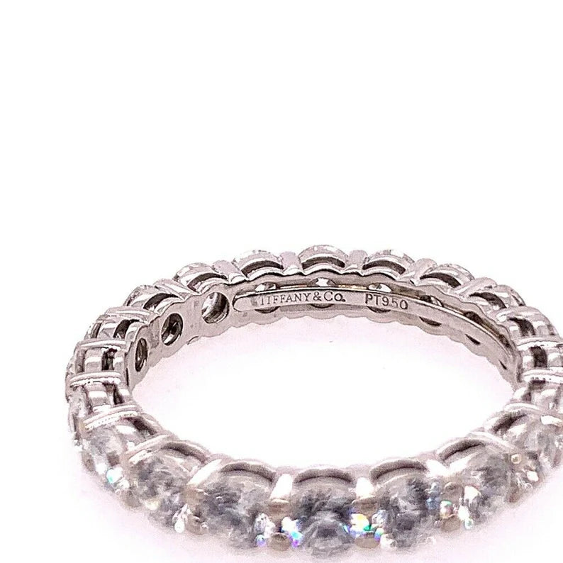 Original Tiffany & Co Platinum 1.75 Carat D-E VVS Natural Diamond Eternity Band