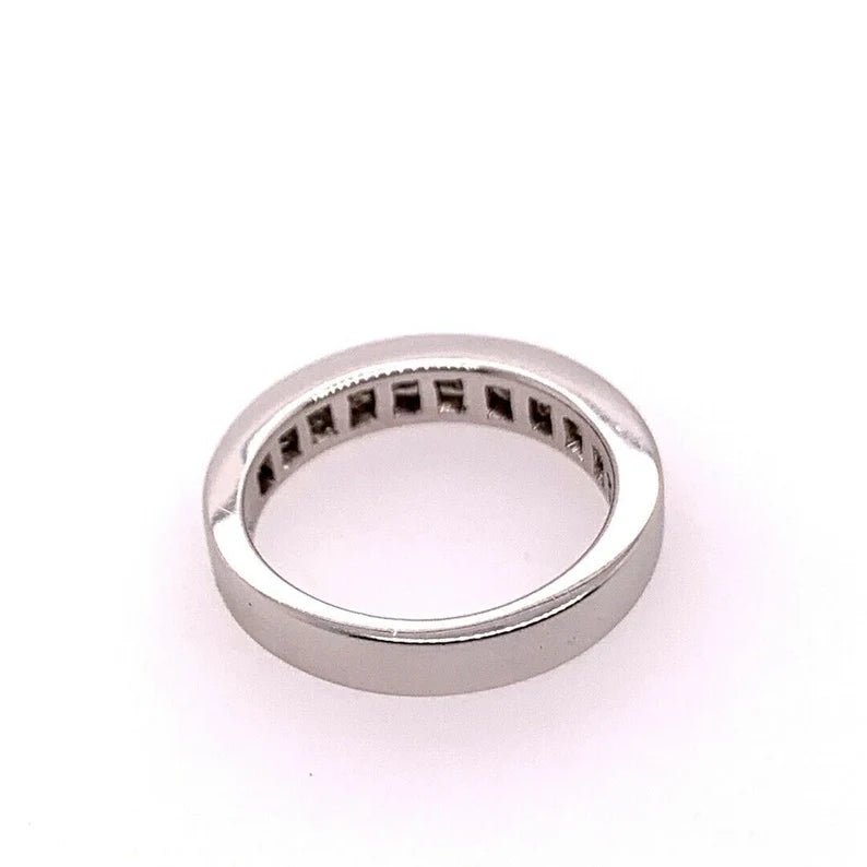 Modern Gold Ring 1.90 Carat Princess Natural Colorless Diamond Engagement Band