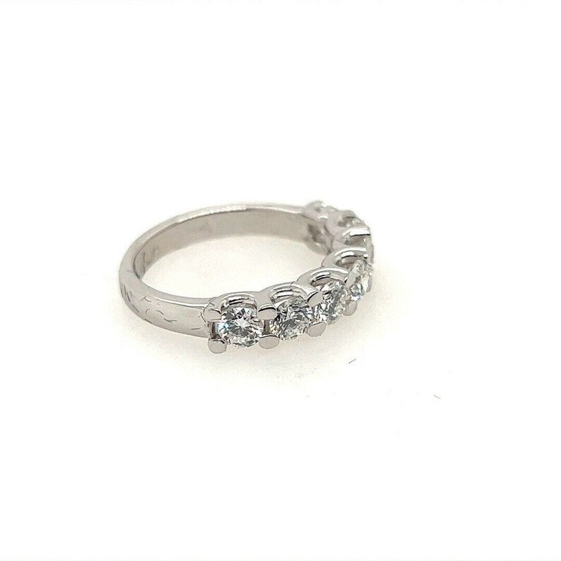 Modern 1.35 Carat Gold 7 Colorless Natural Round Brilliant Diamond Cocktail Band