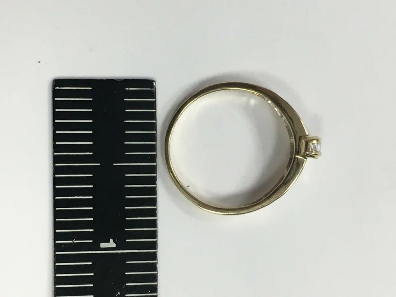 14k Gold Estate Natural apx 1ct Baguette Diamond Band Gem Stone Vintage Antique