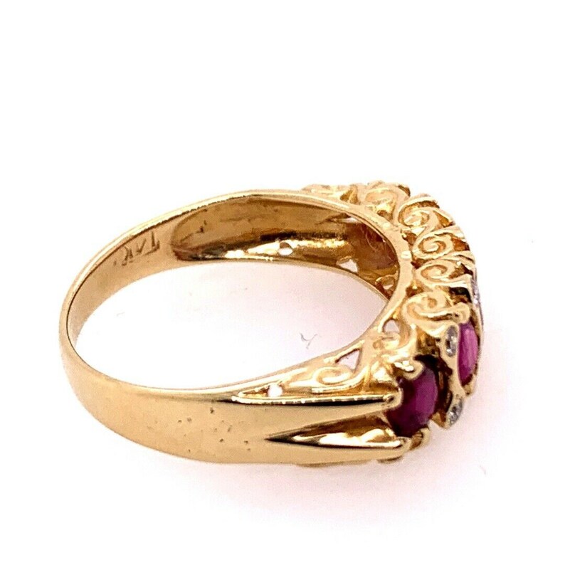 Retro Gold Cocktail Ring 1.10 Carat Round Natural Ruby & Diamond Gem Circa 1960