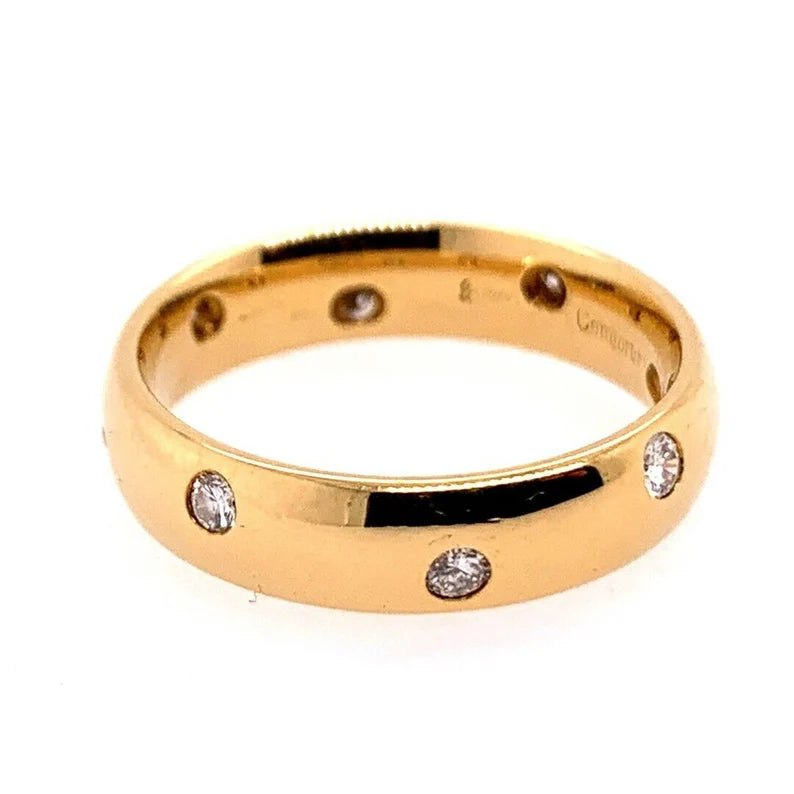 Modern Gold Ring 0.45 Carat Natural Colorless Diamond Engagement Eternity Ring