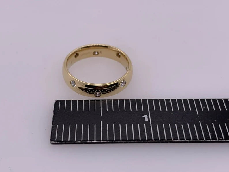 Modern Gold Ring 0.45 Carat Natural Colorless Diamond Engagement Eternity Ring