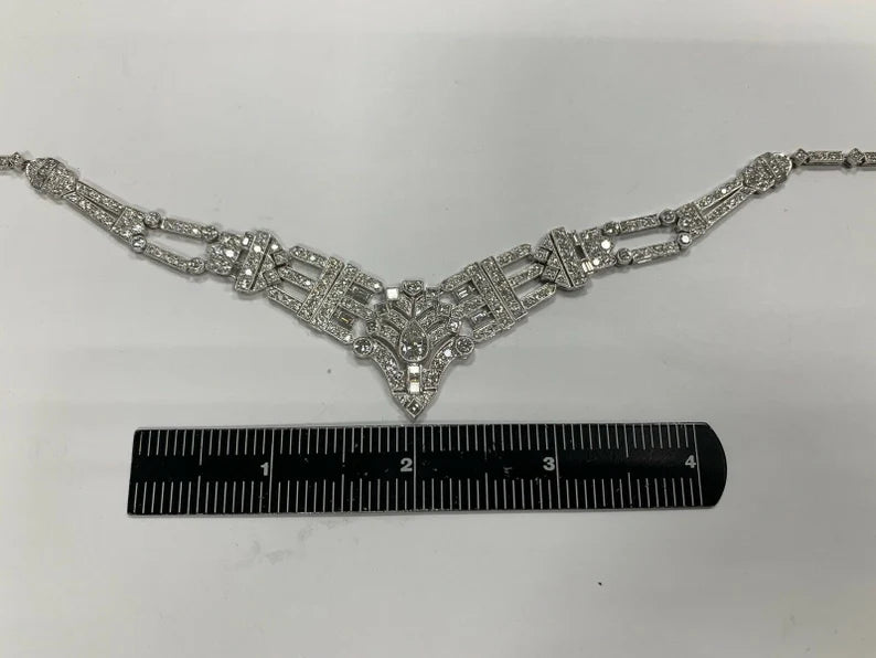 Retro Gold 8 Carat GIA Certified Natural RBC & Pear Diamond Necklace Circa 1970