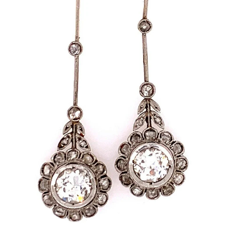 Victorian Gold Pendant 1.75 Carat (appx) Natural European Cut Vintage Diamonds