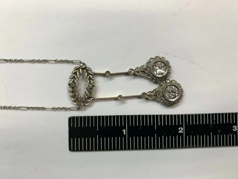 Victorian Gold Pendant 1.75 Carat (appx) Natural European Cut Vintage Diamonds
