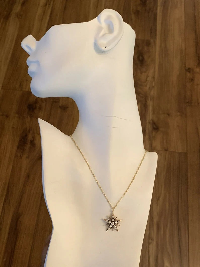 Victorian Gold 1 Carat Natural Old European Cut Diamond Pendant Circa 1920