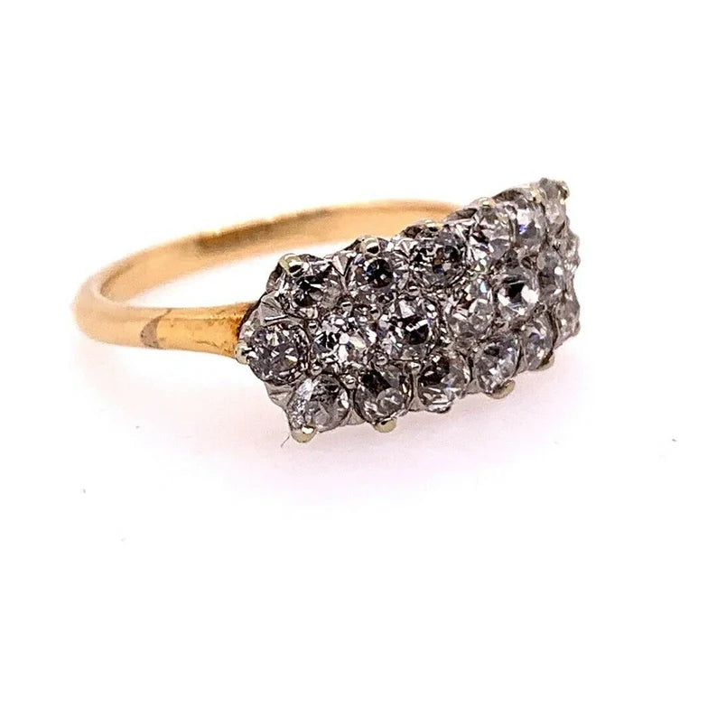 Victorian Gold Cocktail 1.75 Carat Ring Natural Old European Diamond Circa 1910