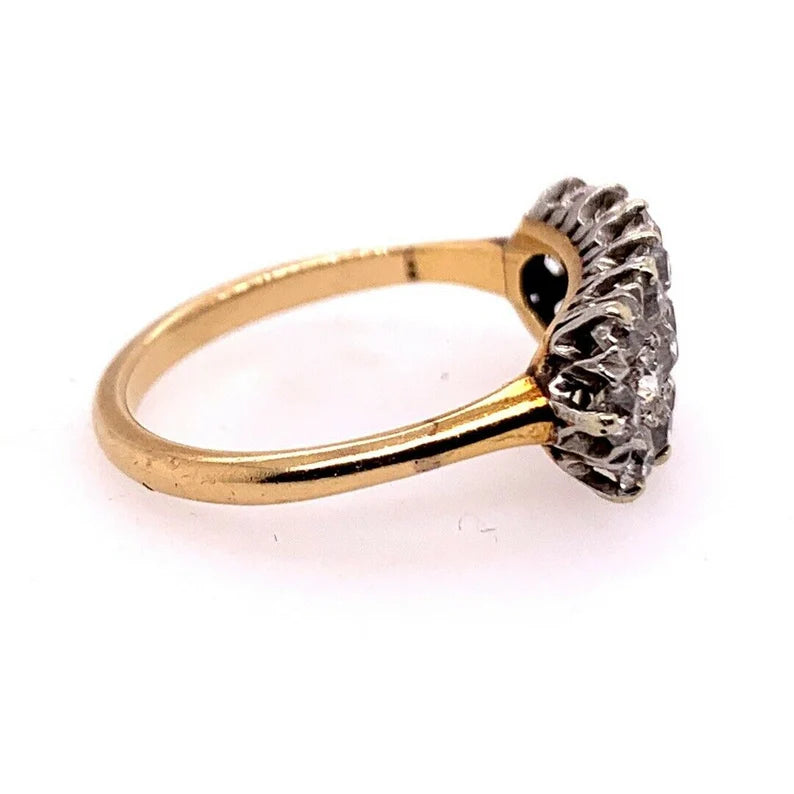 Victorian Gold Cocktail 1.75 Carat Ring Natural Old European Diamond Circa 1910