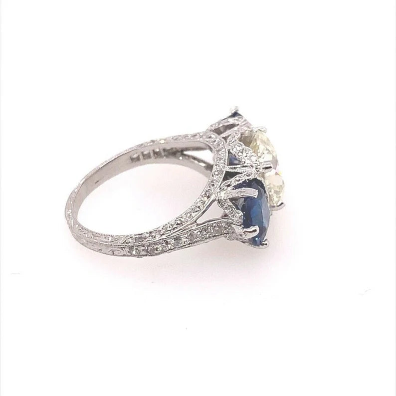 Art Deco Certified 2.48 Carat Natural Old European K VS Diamond Engagement Ring