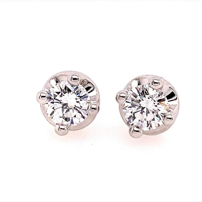 Modern Gold BULGARI 1.40 Carat GIA Certified Natural D Color VS Diamond Earrings