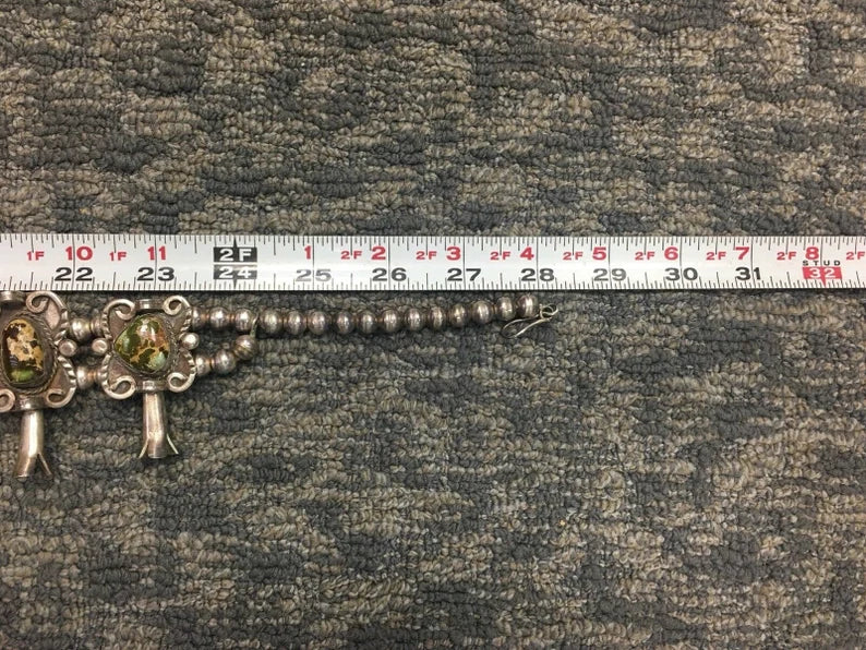 Sterling 925 Silver 481g Vintage Navajo AHIT like squash Estate Gem Stone Native