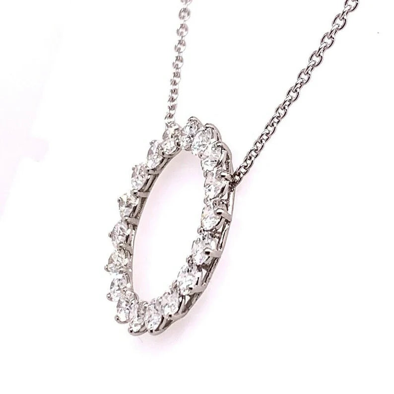 Platinum 2.32 Carat Natural Colorless Round Brilliant Diamond Modern Pendant