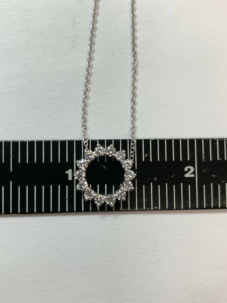 White Gold .51 Carat Natural Colorless VS Round Brilliant Diamond Modern Pendant