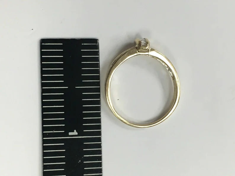 14k Gold Estate Natural apx 1ct Baguette Diamond Band Gem Stone Vintage Antique