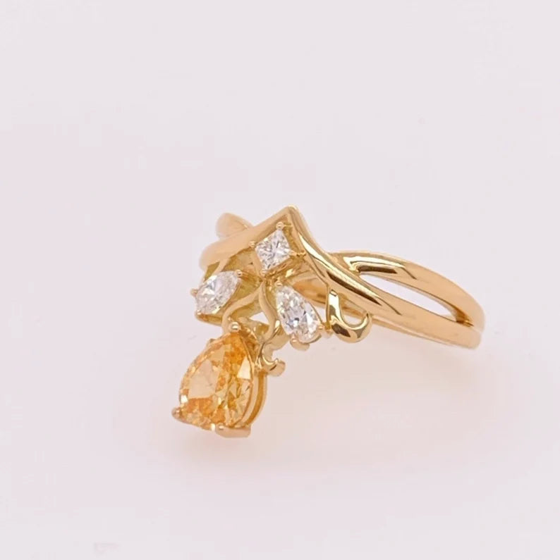 Modern GIA Certified 0.70 Carat Intense Orange Natural Diamond Engagement Ring