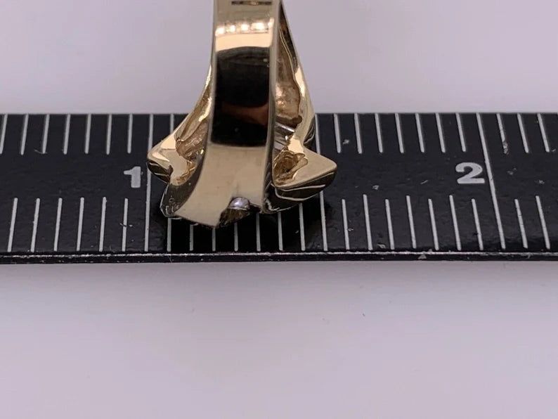 Retro Gold Cocktail 1.25 Carat Natural Diamond Ring Round & Baguette Circa 1960