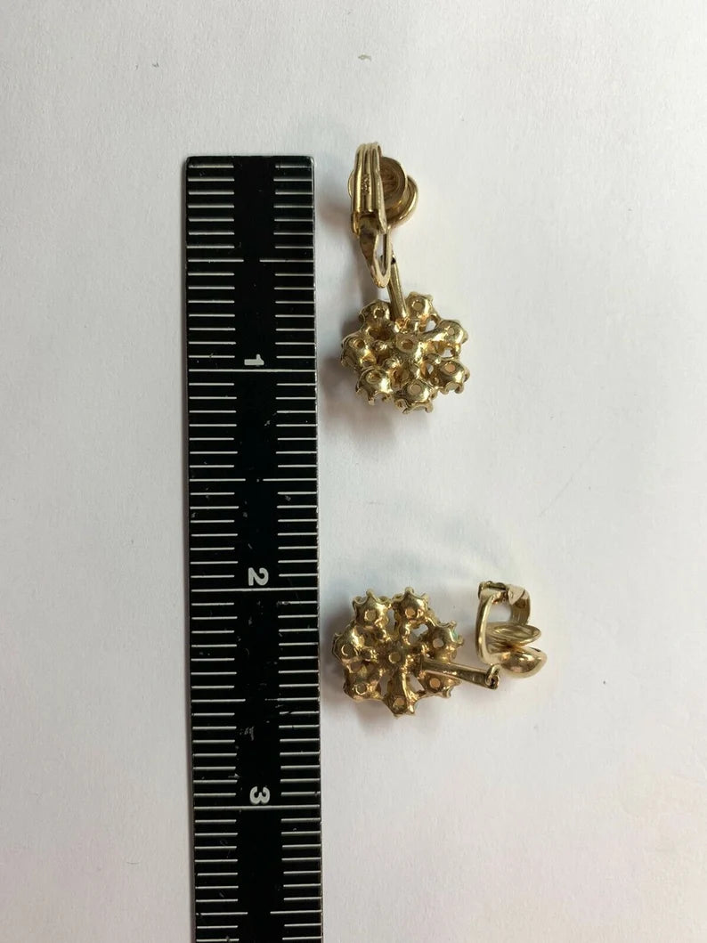 Vintage Gold Natural Opal Earrings Gem Stone Circa 1980