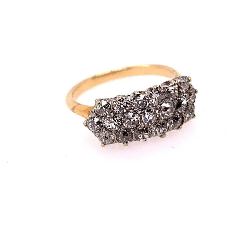 Victorian Gold Cocktail 1.75 Carat Ring Natural Old European Diamond Circa 1910