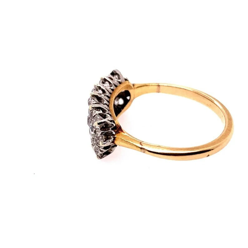 Victorian Gold Cocktail 1.75 Carat Ring Natural Old European Diamond Circa 1910