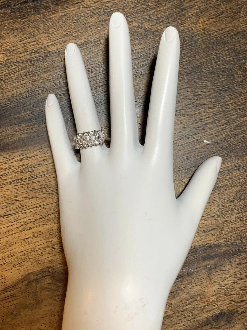 Victorian Gold Cocktail 1.75 Carat Ring Natural Old European Diamond Circa 1910