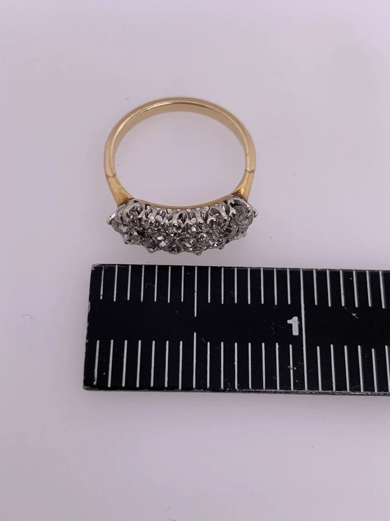 Victorian Gold Cocktail 1.75 Carat Ring Natural Old European Diamond Circa 1910