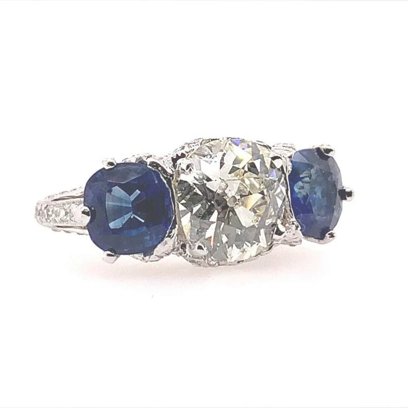Art Deco Certified 2.48 Carat Natural Old European K VS Diamond Engagement Ring
